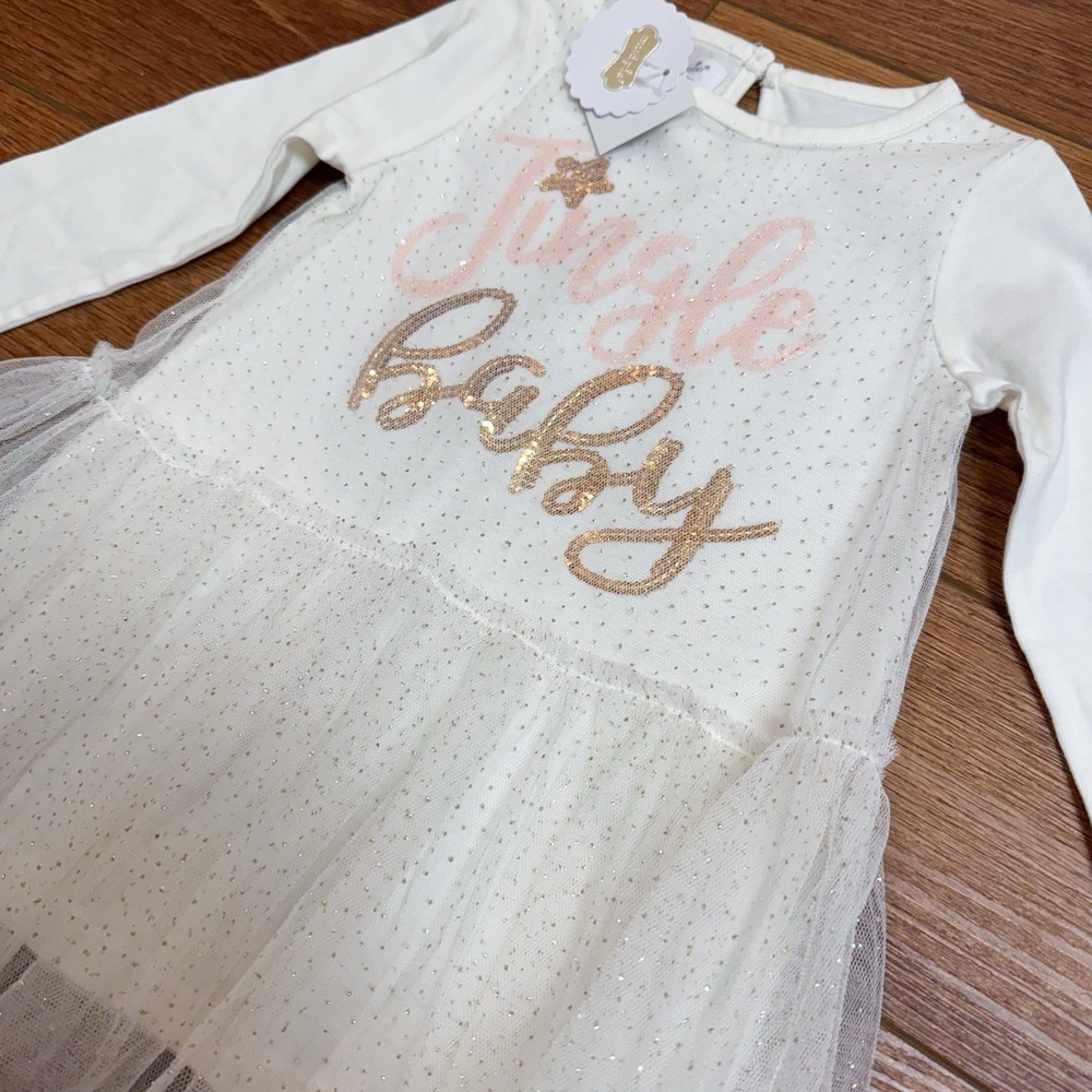 Mud Pie Jingle Baby Tulle Sparkle Dress Baby Girl 9-12 Months Holiday NWT